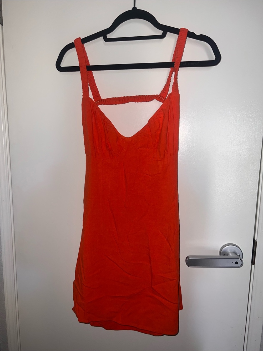 Bloody orange Sleeveless V-Neck Mini Dress